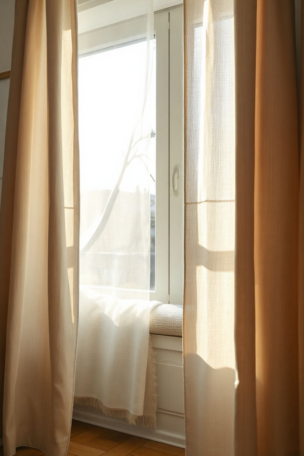 Idea 9: Choose Curtains in Raw Linen or Sheer Cotton – Japandi bedroom · 21 Japandi Bedroom Ideas That Will Make You Never Want to Leave