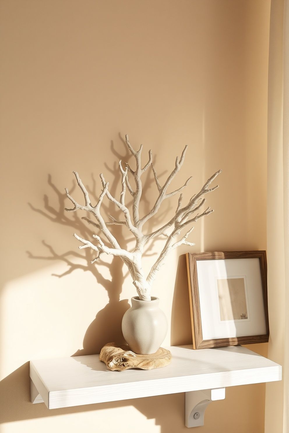 A Branching Dried Coral Piece Propped Against the Wall – coastal — bedroom coastal — bedroom decor · Coastal Bedroom Decor: 18 Small Accessories That Make Every Inch Feel Beachy