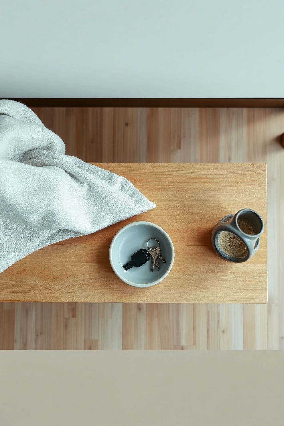 A Wide Shallow Ceramic Catch-All Dish – Japandi living room decor · 17 Japandi Living Room Decor Ideas You Will Want to Steal Right Now