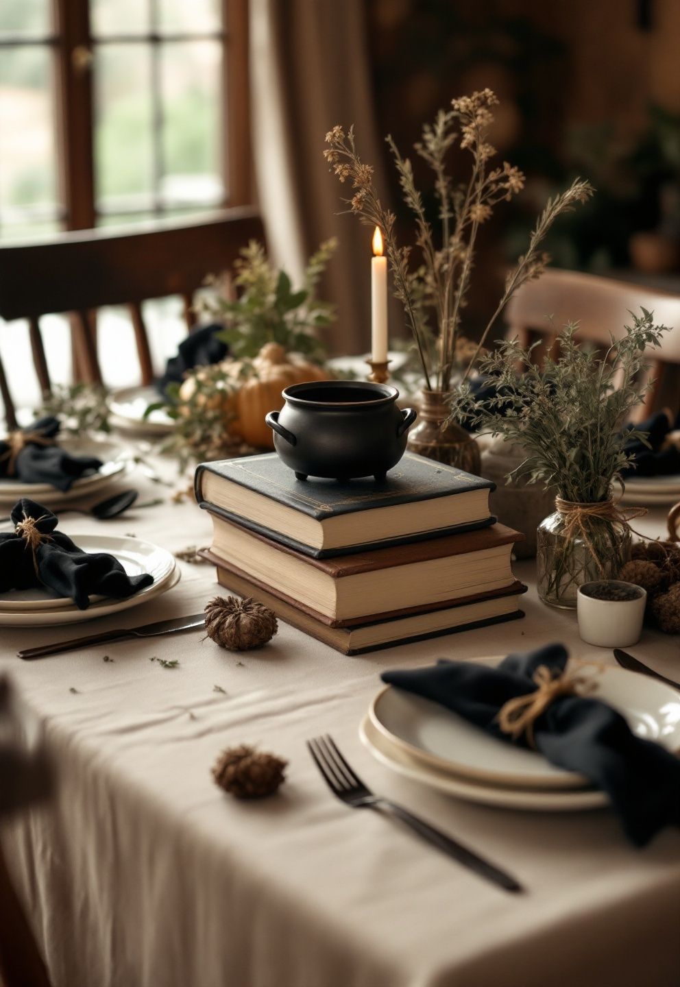 Spellbook Dinner Setting – seasonal — spring + other seasonal — spring + other decor · Halloween Decor Ideas: 20 Spooky Stylish Designs That Elevate Every Room