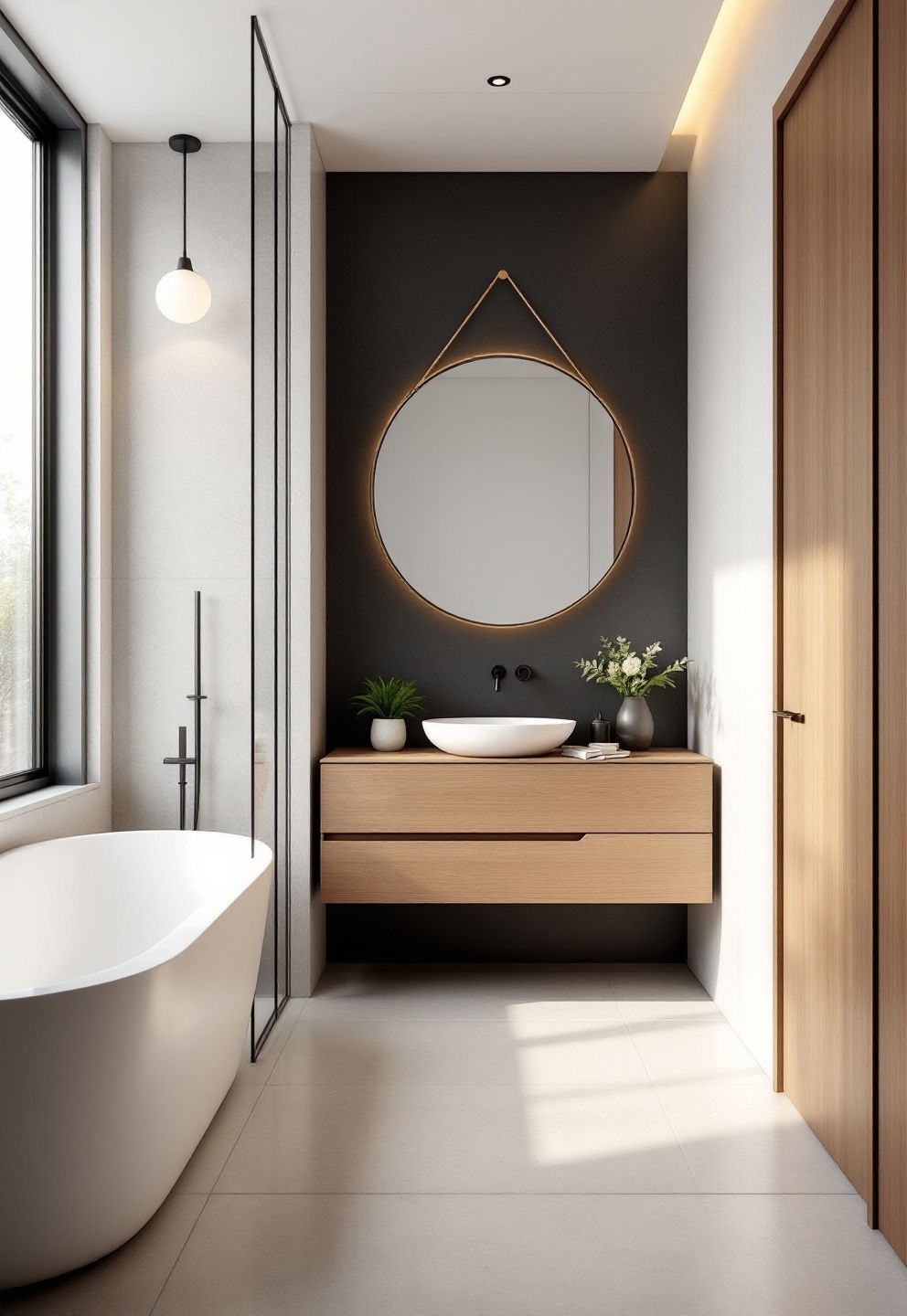 Where to Keep the Light Plane in a Tiny Bathroom – japandi — bathroom japandi — bathroom decor · 11 Dark Japandi Bathroom Ideas With a Rich and Moody Atmosphere