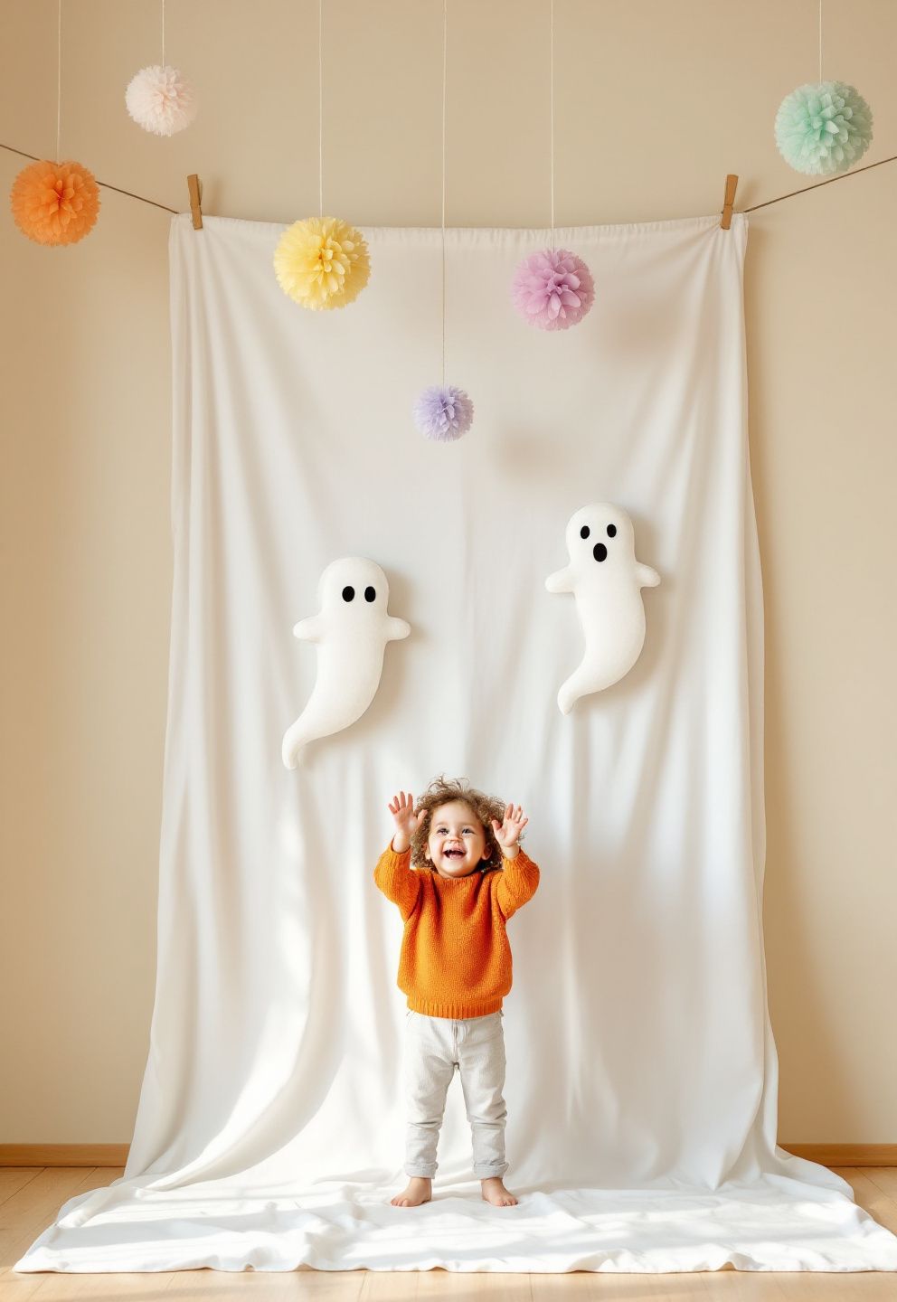 Pastel Backdrop and Bright Prop Palette That Reads as Fun, Not Frightening – seasonal — spring + other seasonal — spring + other decor · Halloween Indoor Photo Booth Ideas - 8 Stunning Instagram Worthy Indoor Halloween Photo Booths For Everyone