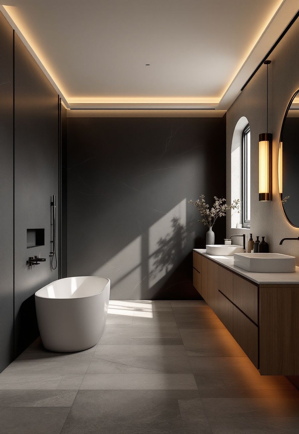 Why Enclosure Is a Lighting Problem, Not a Color Problem – japandi — bathroom japandi — bathroom decor · 11 Dark Japandi Bathroom Ideas With a Rich and Moody Atmosphere