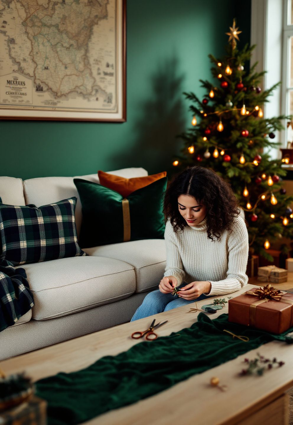 Christmas Decor for a Cream or White Couch – seasonal — christmas + winter seasonal — christmas + winter decor · Christmas Living Room Decor: 16 Festive Designs That Make Your Lounge Feel Magical