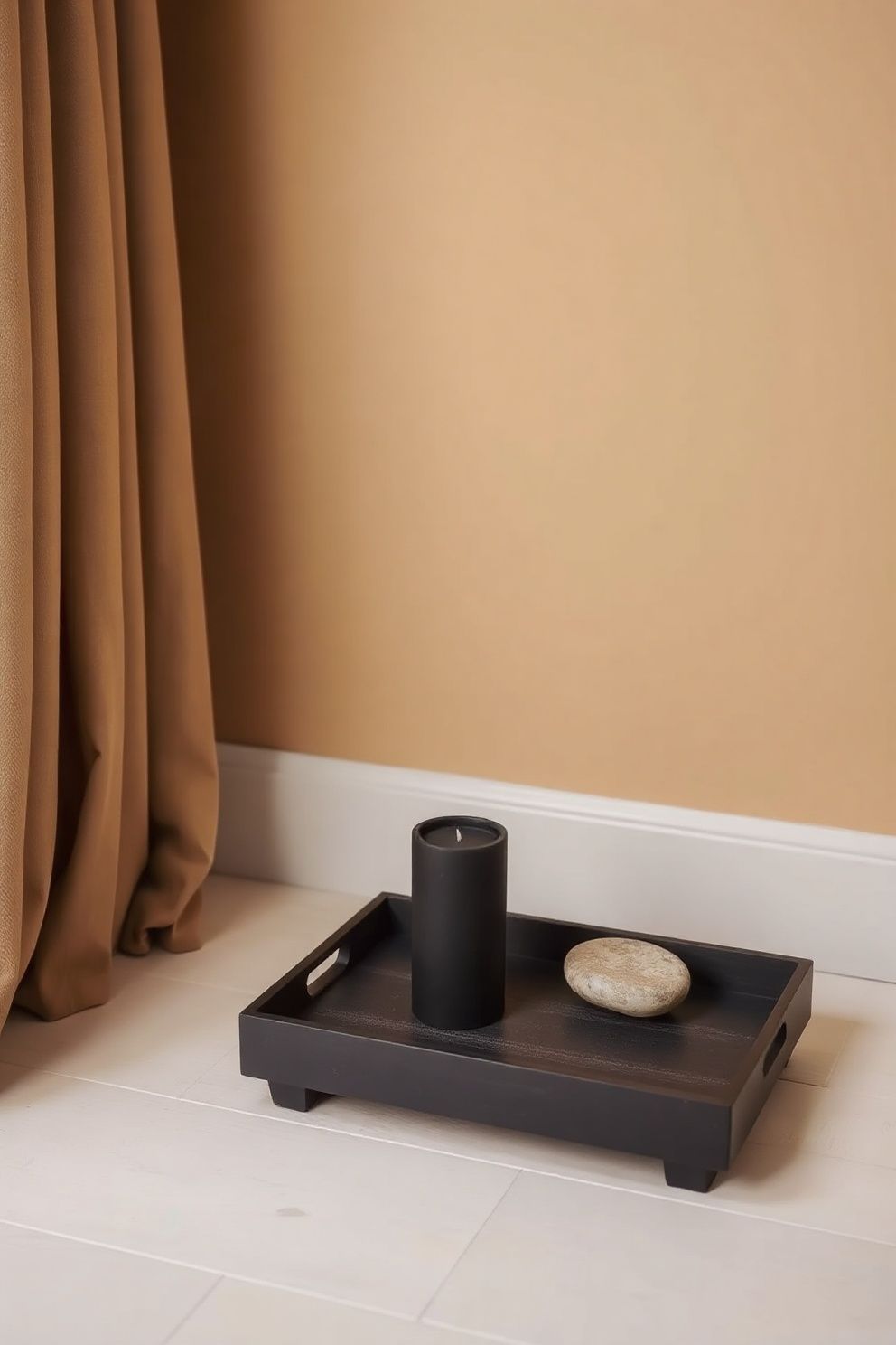 Place a Single Low Tray Directly on the Floor Beside the Sofa – Japandi japandi —-living-room decor · 15 Japandi Living Room Ideas on a Budget That Still Look Expensive