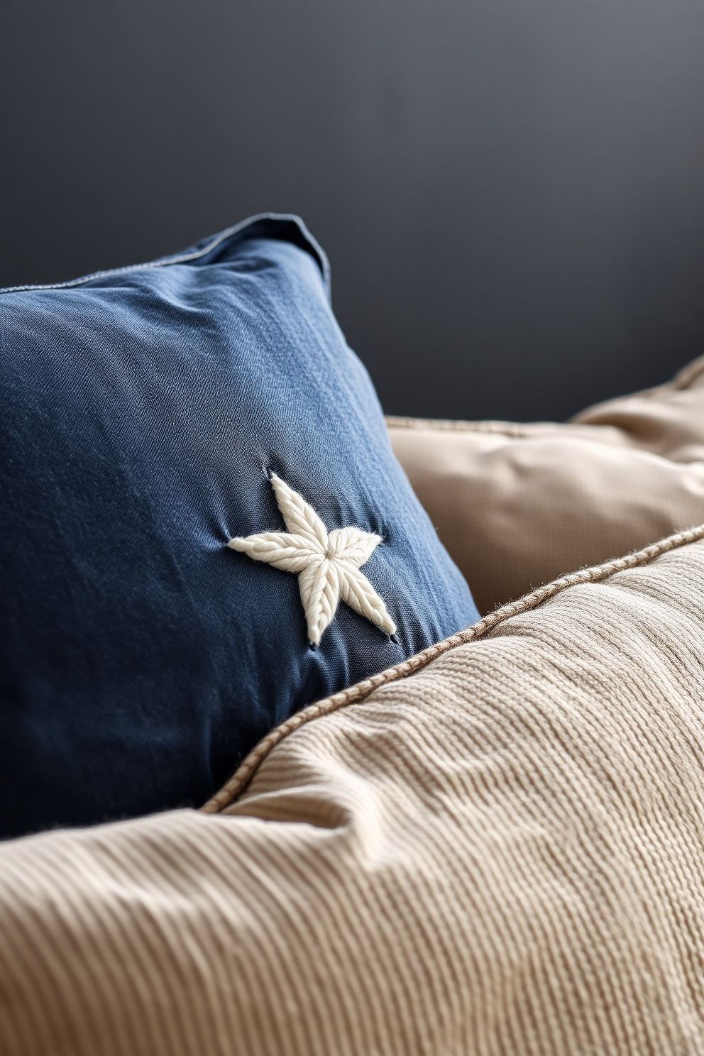 Navy Linen Throw Pillows with a Single White Star – seasonal — spring + other seasonal — spring + other decor · 4th of July Home Decor: 16 Patriotic Designs That Celebrate America in Style