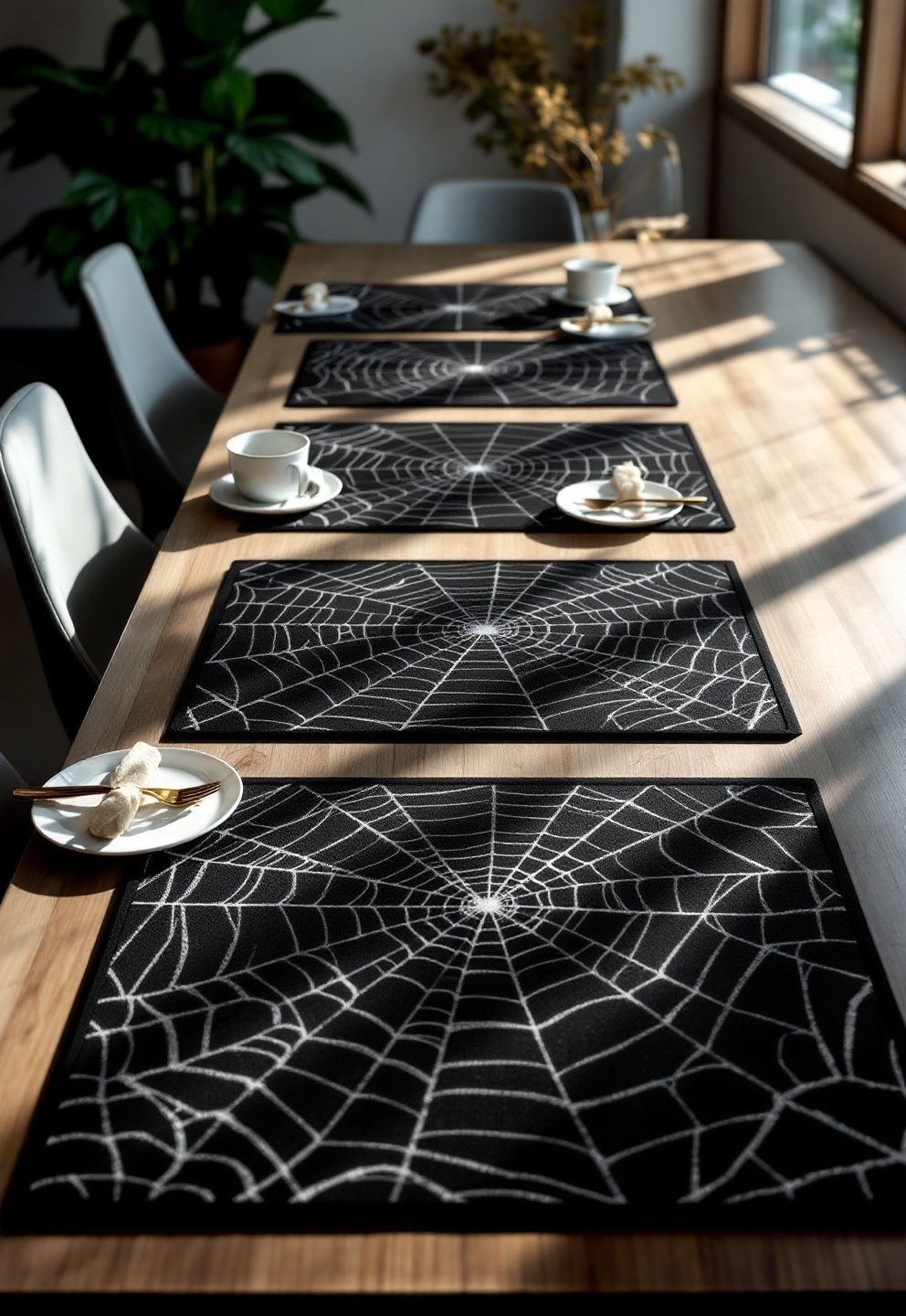 Spiderweb Placemats for Instant Per-Seat Texture – seasonal — spring + other seasonal — spring + other decor · Halloween Table Decor: 13 Spooky Stylish Table Settings for an Unforgettable Night