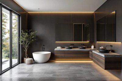 11 Dark Japandi Bathroom Ideas With a Rich and Moody Atmosphere