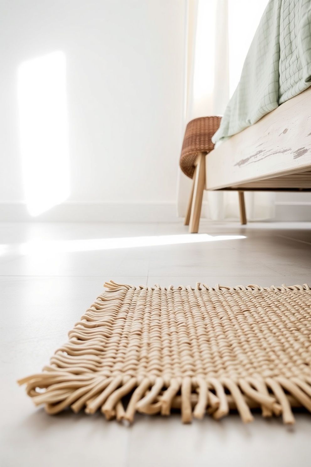 Whitewashed Sisal Rug Over Bare Concrete-Look Porcelain Tile – coastal — bedroom coastal — bedroom decor · Neutral Coastal Bedroom: 15 Calm Designs in Sand Cream and Warm White