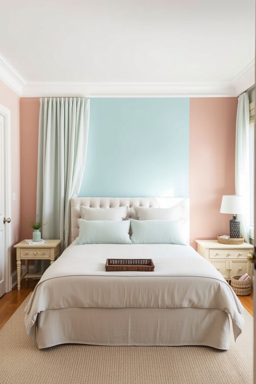 Sea-Glass Pastel Colour Blocking on Two Opposite Walls – coastal — bedroom coastal — bedroom decor · Coastal Teen Bedroom: 14 Fun Pinterest-Perfect Designs Teens Will Actually Love