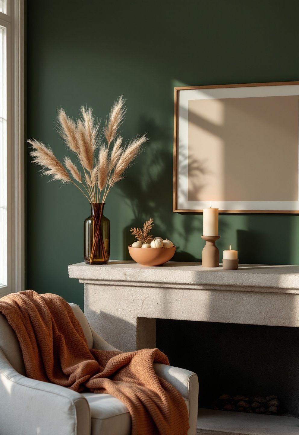 Mantel and Shelf Styling That Extends the Thanksgiving Table Palette Into the Living Room – seasonal — fall seasonal — fall decor · Thanksgiving Home Decor: 18 Warm Beautiful Designs to Celebrate the Season
