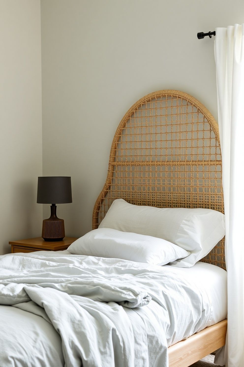 Arched Cane Headboard in Bleached Natural With Misty Blue Bedding – coastal — bedroom coastal — bedroom decor · Coastal Granddaughter Bedroom: 14 Modern Youthful Takes on Classic Beach Style