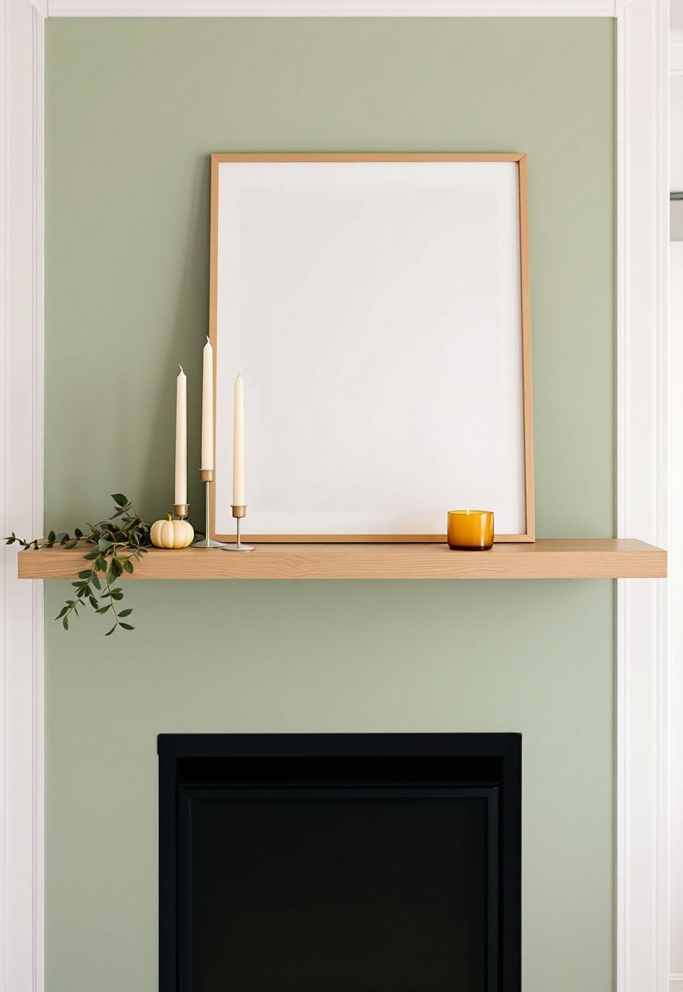 Freestanding Faux Mantel Shelf: Thanksgiving Fireplace Decor for Renters – seasonal — fall seasonal — fall decor · Thanksgiving Mantel Decor: 7 Warm Fireplace Styling Ideas for November
