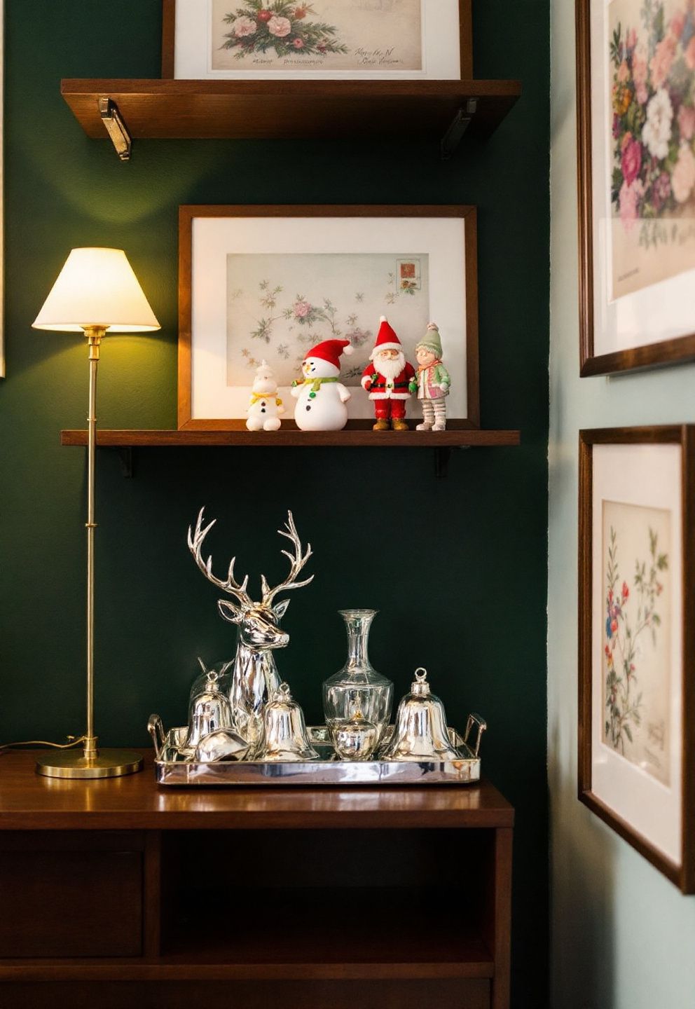 Vintage Christmas Display: Grouping by Material, Not by Sentiment – seasonal — christmas + winter seasonal — christmas + winter decor · Indoor Christmas Decorations: 18 Elegant Ideas for a Beautiful Festive Home
