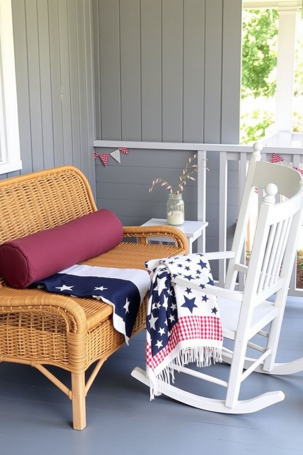 Patriotic Porch Seating Area Accents for 4th of July – seasonal — spring + other seasonal — spring + other decor · 4th of July Porch Decor: 14 Festive Front Door Designs for Independence Day