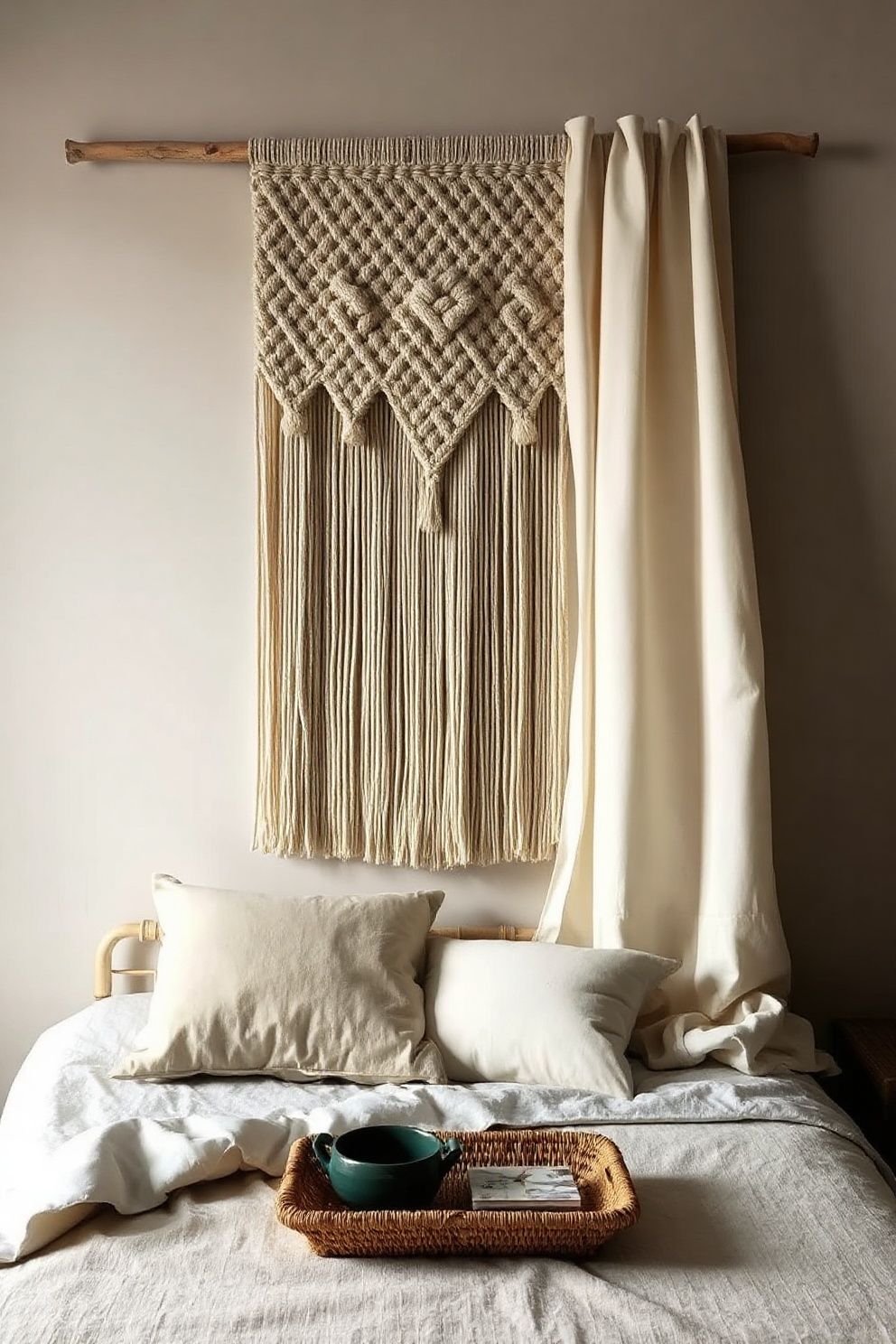 Boho Coastal Bedroom Macramé Wall Hangings That Replace Traditional Art – coastal — bedroom coastal — bedroom decor · Boho Coastal Bedroom: 15 Relaxed Layered Designs for the Free-Spirited Decorator