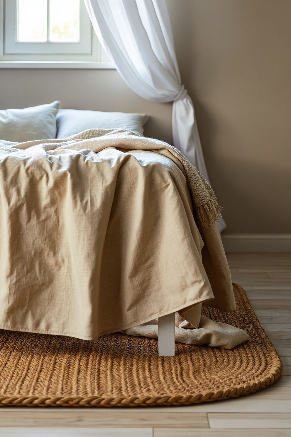 Oversized Linen Throw Draped Asymmetrically Across One Corner – coastal — bedroom coastal — bedroom decor · Cozy Coastal Bedroom: 16 Texture-Rich Ideas That Feel Like a Permanent Beach Holiday