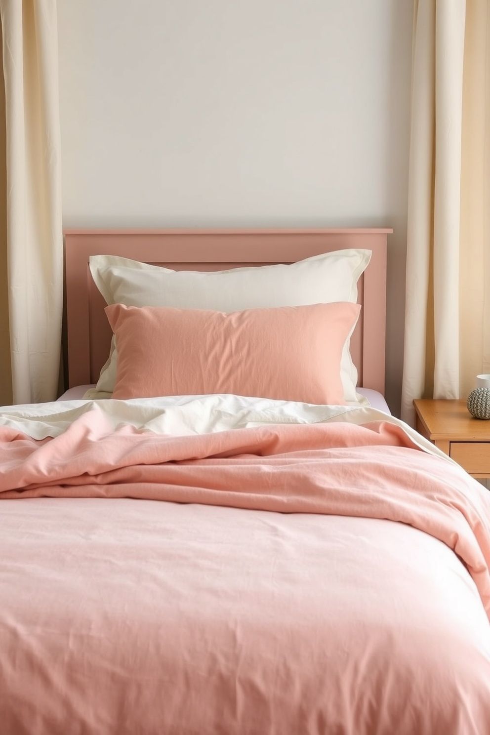 Three-Tone Blush Stack: Rose Duvet, Peach Throw, Ivory Euro Pillows – coastal — bedroom coastal — bedroom decor · Pink Coastal Bedroom: 16 Fresh Feminine Designs That Feel Like a Permanent Holiday