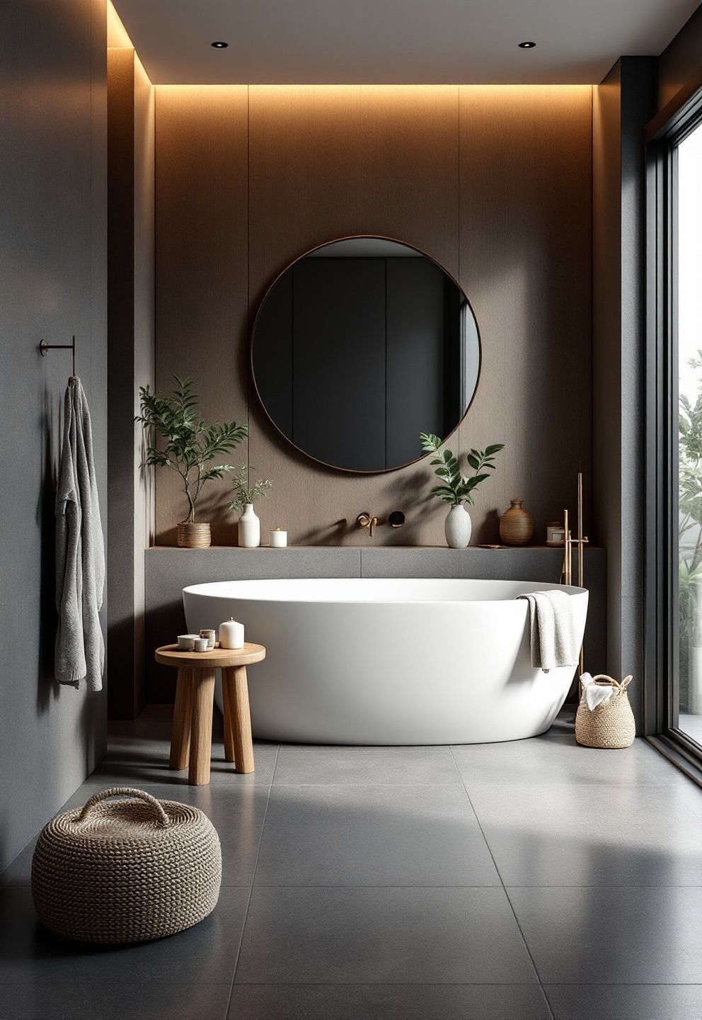 The Reversible-vs-Permanent Test for Renters – japandi — bathroom japandi — bathroom decor · 11 Dark Japandi Bathroom Ideas With a Rich and Moody Atmosphere