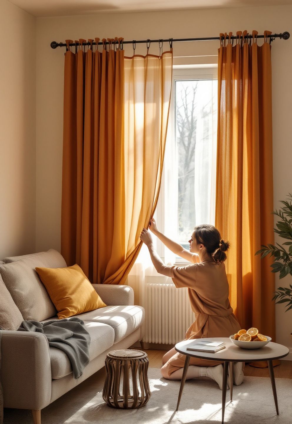 Cozy Fall Living Room Curtains Ideas on a Budget: A No-Sew Layer – seasonal — fall seasonal — fall decor · Fall Living Room Decor: 16 Cozy Warm Designs That Embrace the Season Beautifully