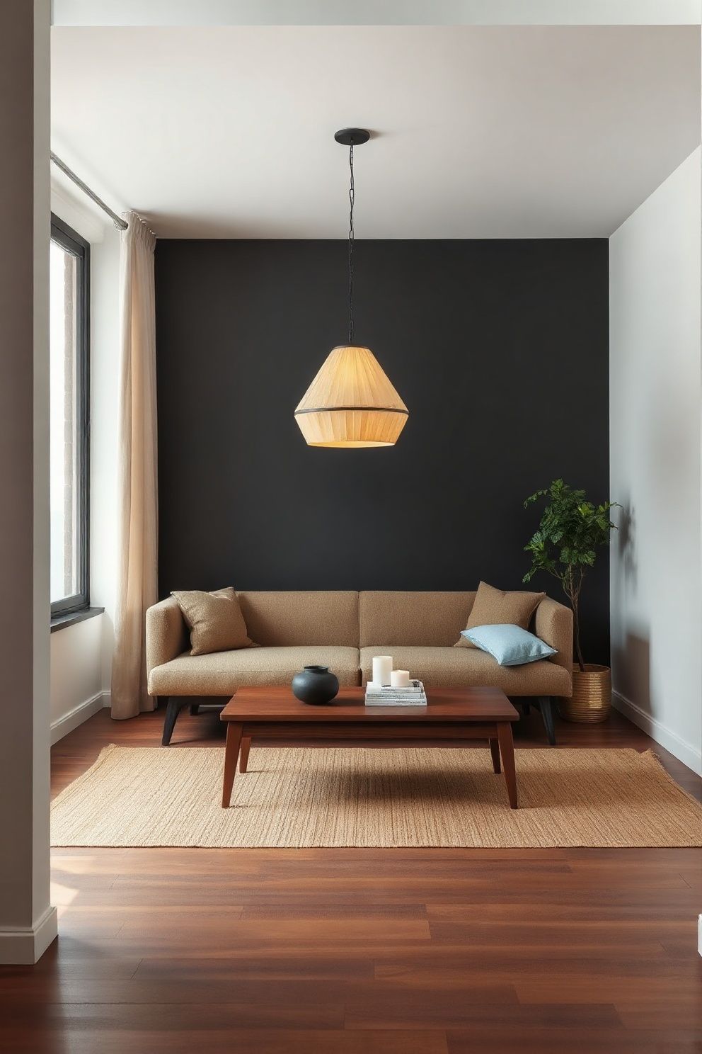 Japandi Living Room Color Scheme 9: Carbon Black and Raw Linen White – japandi — living room japandi — living room decor · 10 Japandi Living Room Color Schemes That Designers Actually Use
