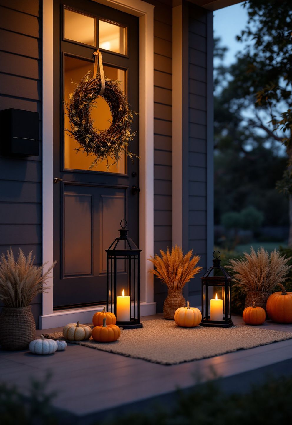 The Lantern-Lit Porch: Grouped Candlelight as Structure – seasonal — fall seasonal — fall decor · Fall Porch Decor Ideas: 15 Welcoming Seasonal Transformations for Your Front Door