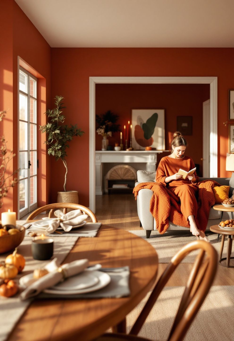 Living Room Dining Room Combo: Balancing Fall Decor Across an Open Layout – seasonal — fall seasonal — fall decor · Fall Living Room Decor: 16 Cozy Warm Designs That Embrace the Season Beautifully