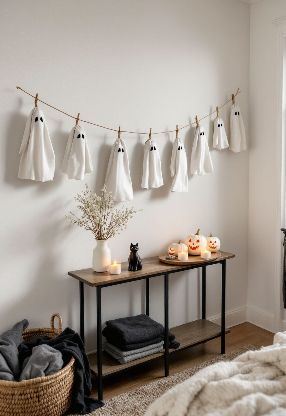 Monochrome Ghost Garland: A DIY Halloween Garland With No Printed Faces – seasonal — spring + other seasonal — spring + other decor · DIY Halloween Decor: 13 Handmade Styling Ideas That Look Surprisingly Elevated