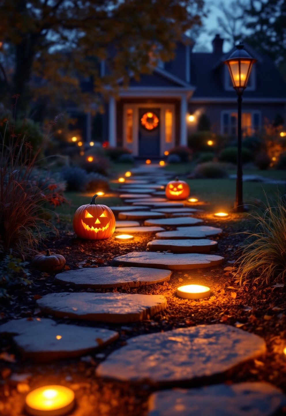 Placing Light Beside the Pavers, Not On Them – seasonal — spring + other seasonal — spring + other decor · Outdoor Halloween Decorations: 16 Front Yard and Garden Designs That Transform Your Whole Property