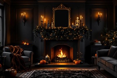 Halloween Mantel Decor: 14 Spooky Fireplace Styling Ideas From Subtle to Scary