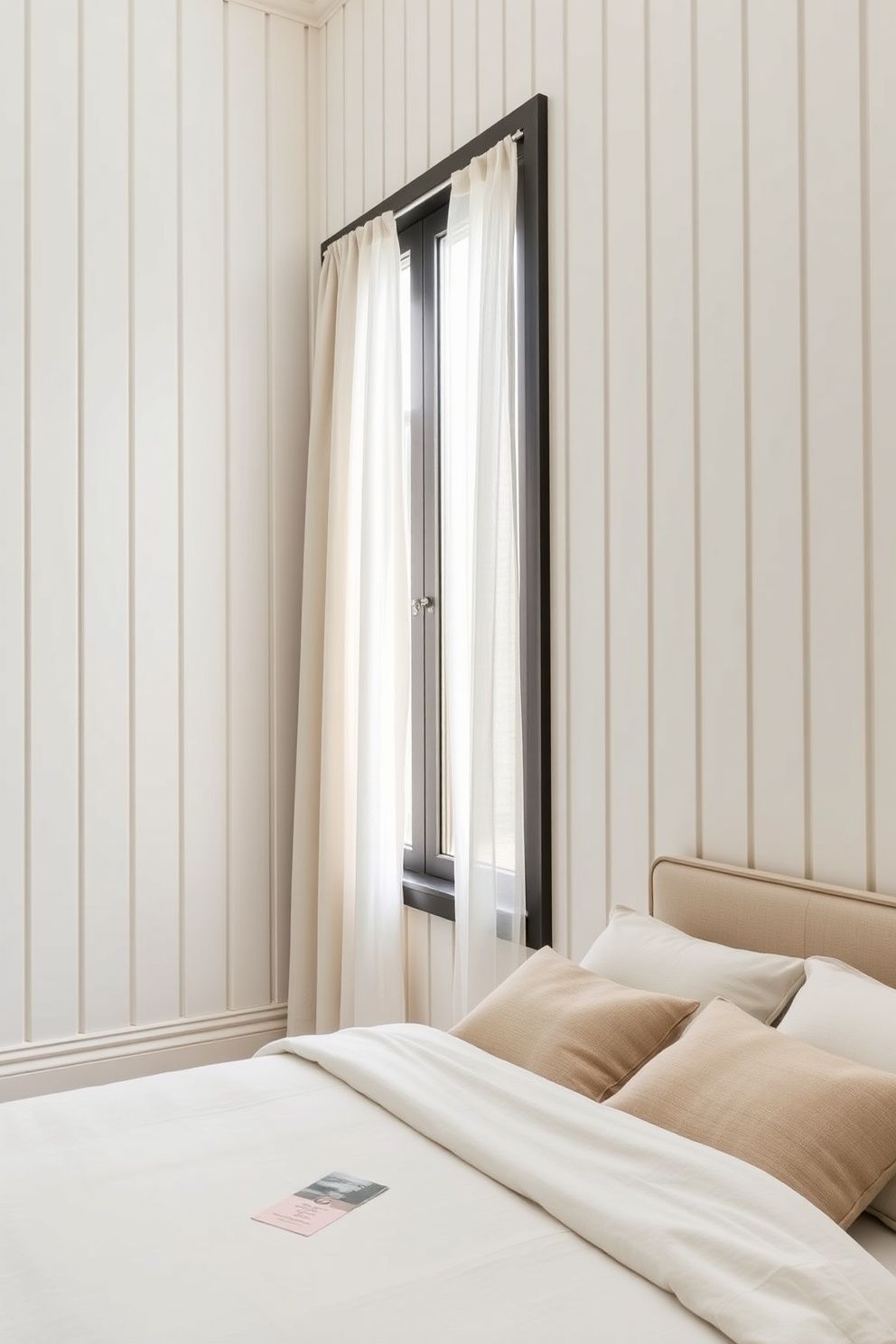 Cream Tongue-and-Groove Panelling Floor to Ceiling – coastal — bedroom coastal — bedroom decor · Neutral Coastal Bedroom: 15 Calm Designs in Sand Cream and Warm White