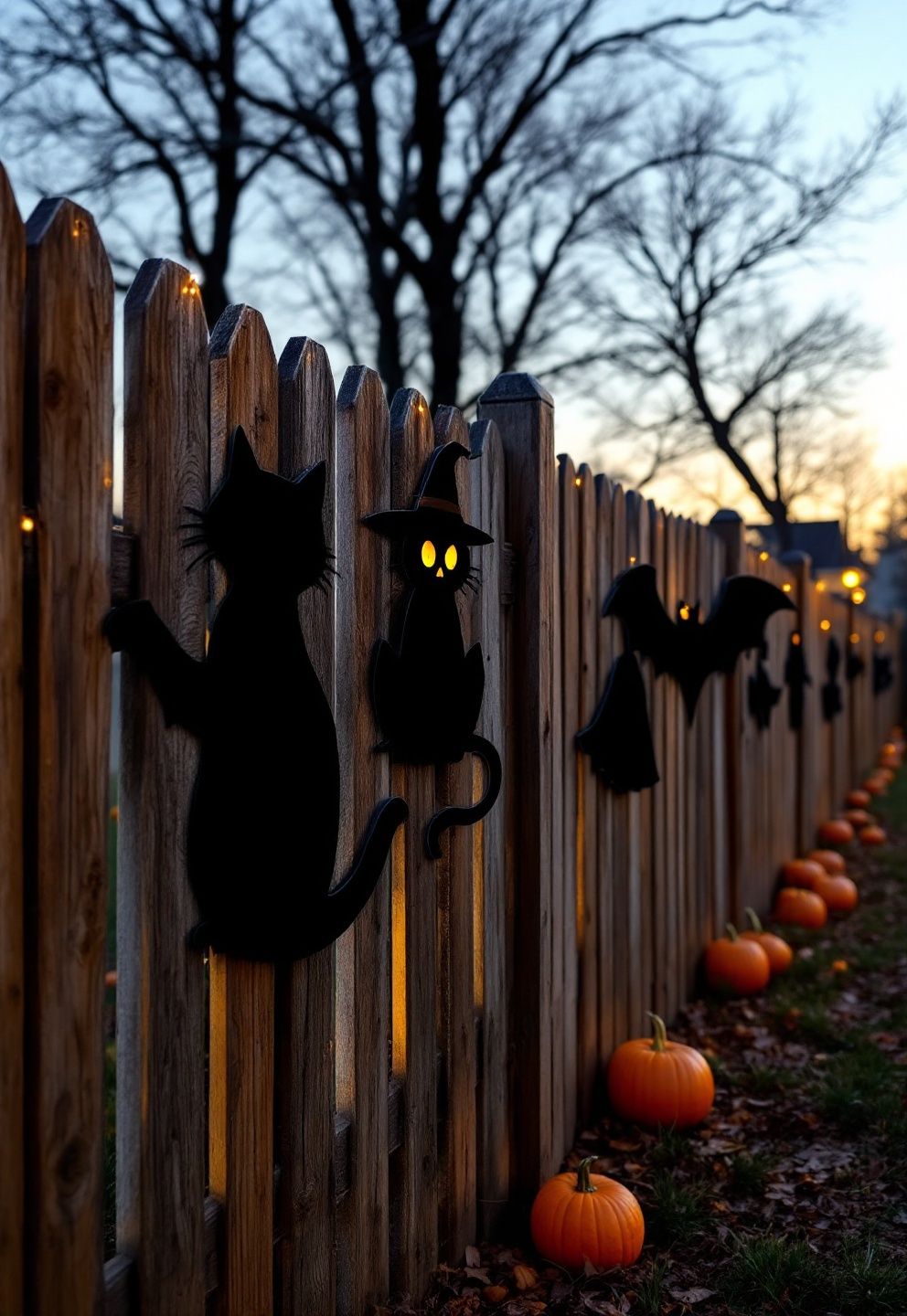 Matching Silhouette Tone to Fence Color – seasonal — spring + other seasonal — spring + other decor · Outdoor Halloween Decorations: 16 Front Yard and Garden Designs That Transform Your Whole Property