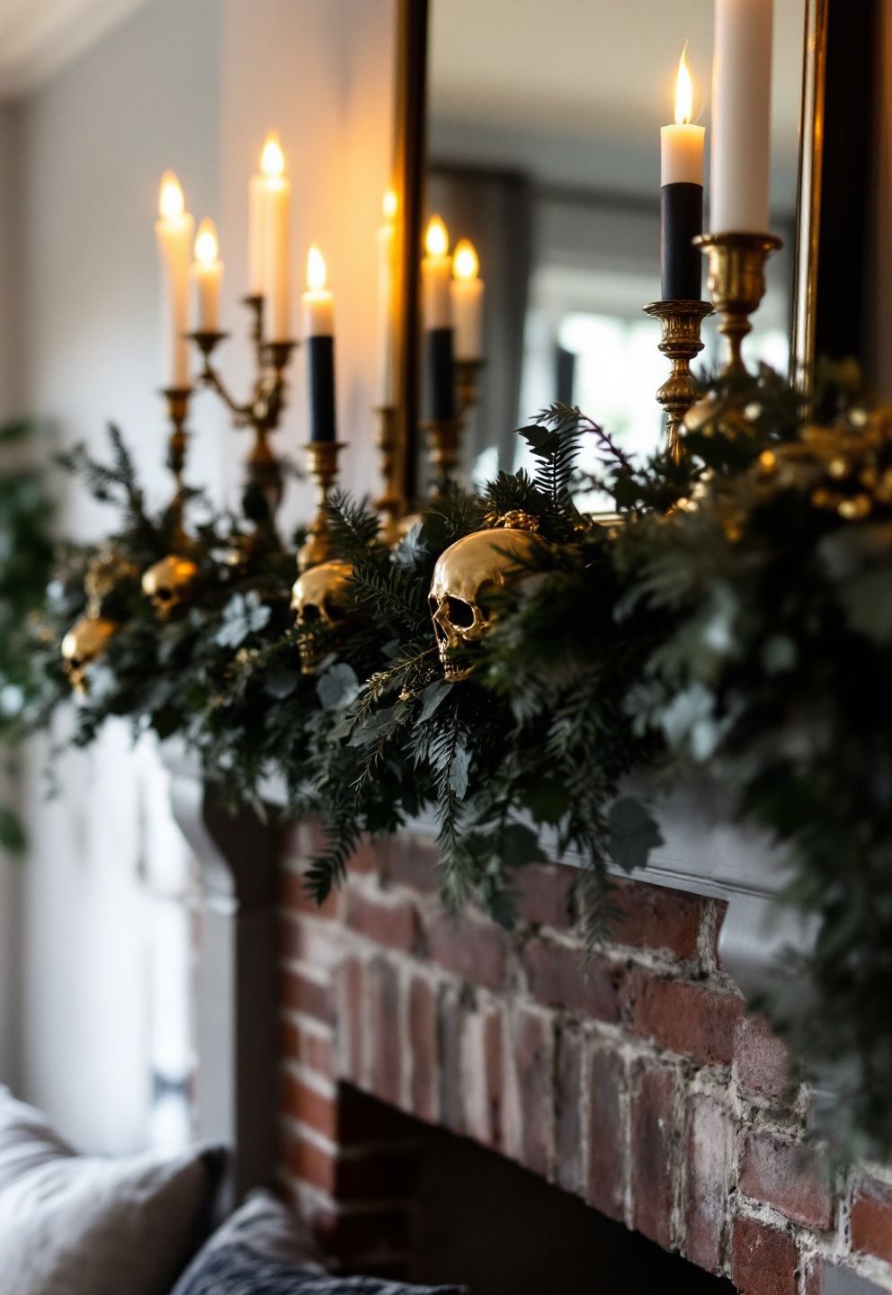 Black and Gold Mantel – seasonal — spring + other seasonal — spring + other decor · Halloween Decor Ideas: 20 Spooky Stylish Designs That Elevate Every Room