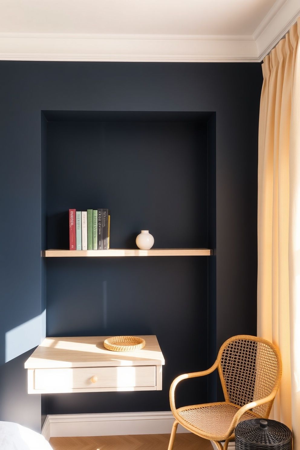 Sandy Neutral Walls With a Single Moody Navy Alcove – coastal — bedroom coastal — bedroom decor · Coastal Teen Bedroom: 14 Fun Pinterest-Perfect Designs Teens Will Actually Love