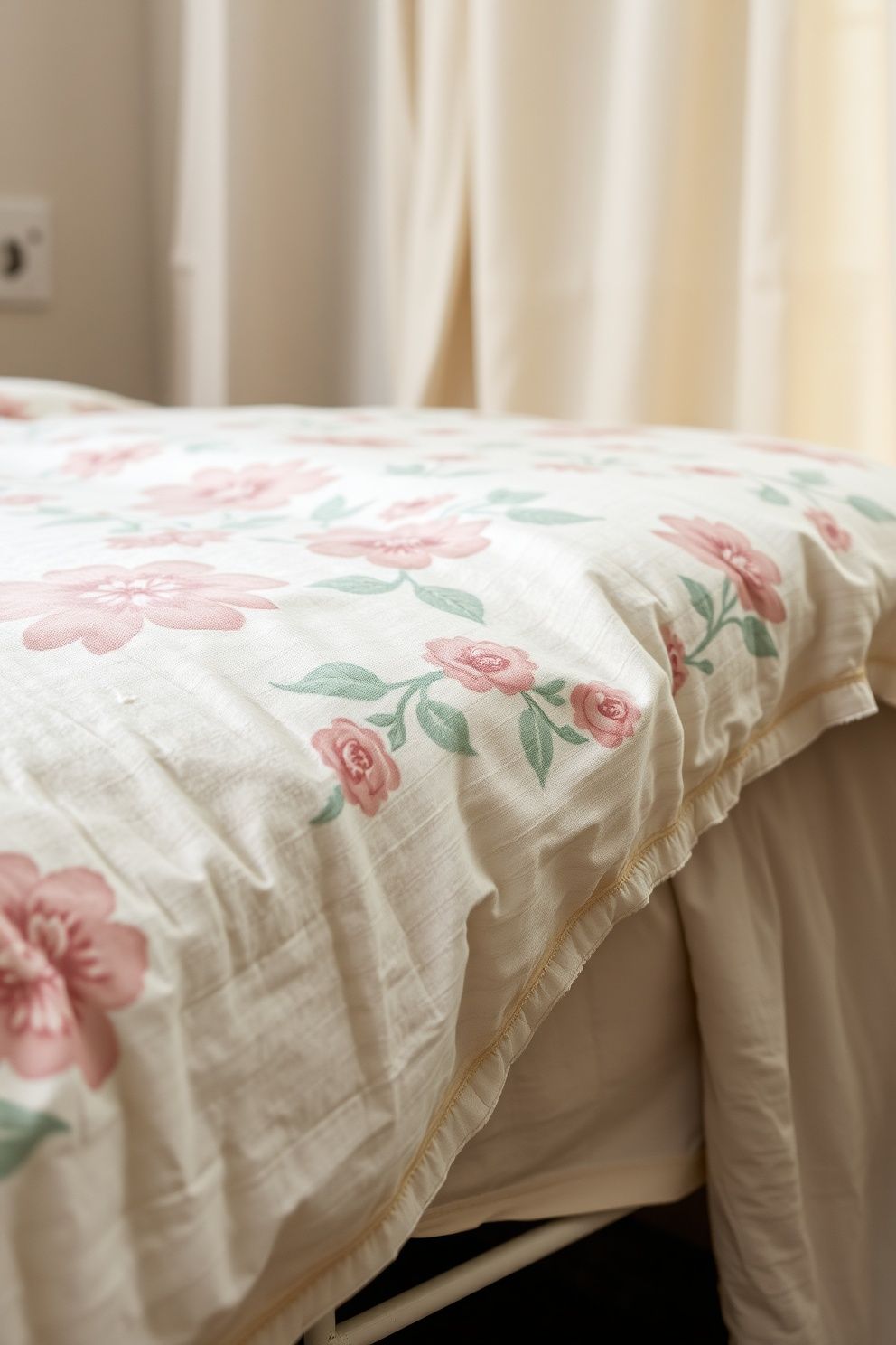 Washed-Out Floral Chintz Duvet Cover Over White Crinkle Cotton Sheets – coastal — bedroom coastal — bedroom decor · Coastal Vintage Bedroom: 14 Timeworn Designs Full of Faded Beauty and Soul