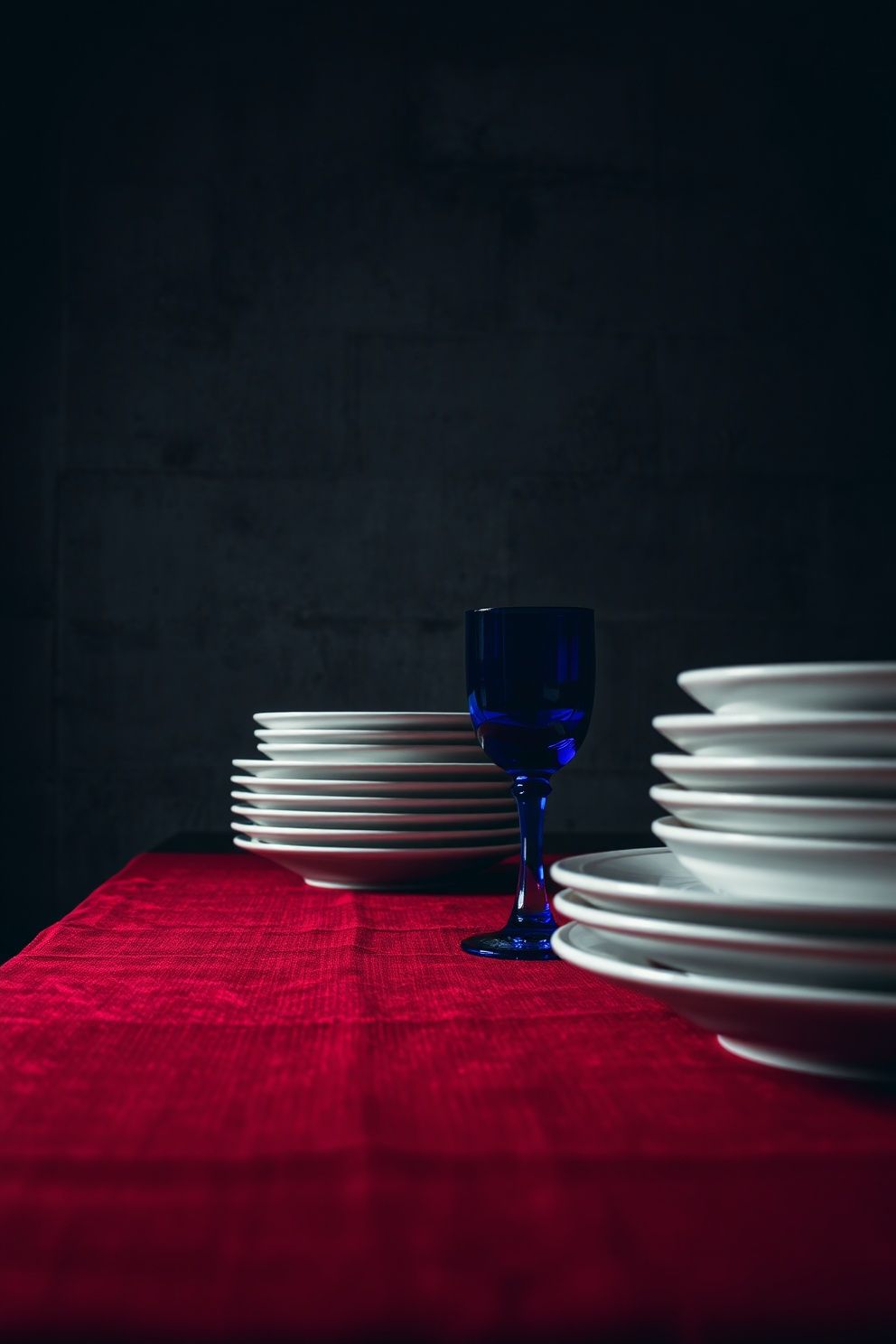 A Red Linen Tablecloth Layered with White Dinner Plates and Blue Glassware – seasonal — spring + other seasonal — spring + other decor · 4th of July Home Decor: 16 Patriotic Designs That Celebrate America in Style