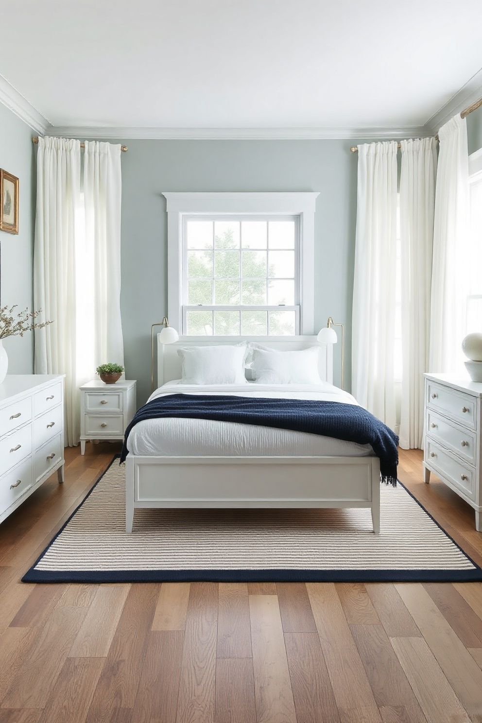 Abstract Ocean-Toned Canvas Print in Navy, White, and Sand – Japandi coastal —-bedroom decor · Modern Coastal Bedroom: 16 Clean Airy Designs With a Fresh Ocean Feel
