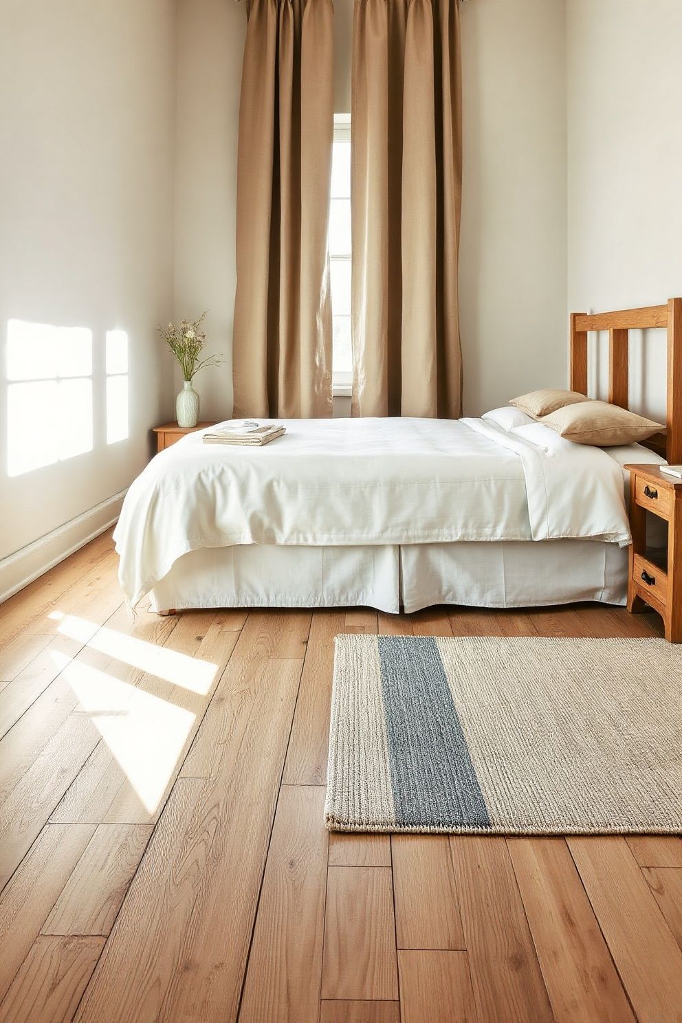Coastal Farmhouse Bedroom Floors and Rugs: Bare Wood to Woven Flatweave – coastal — bedroom coastal — bedroom decor · Coastal Farmhouse Bedroom: 14 Designs Where Rustic Wood Meets the Shore