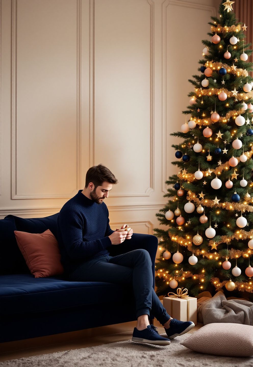 Pink & Navy: The 60/40 Cool Contrast Recipe With One Warm Accent That Fixes the Coldness – seasonal — christmas + winter seasonal — christmas + winter decor · Pink Christmas Tree Decorations: 14 Soft Dreamy Designs for a Feminine Festive Season