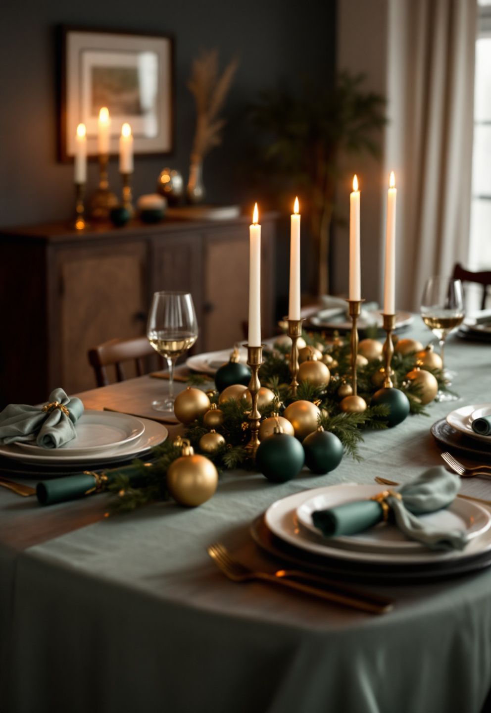 A Christmas Color Palette Table Setting Built Around Ornament and Cracker Details – seasonal — christmas + winter seasonal — christmas + winter decor · Christmas Home Decor Ideas: 20 Beautiful Festive Transformations for Every Room