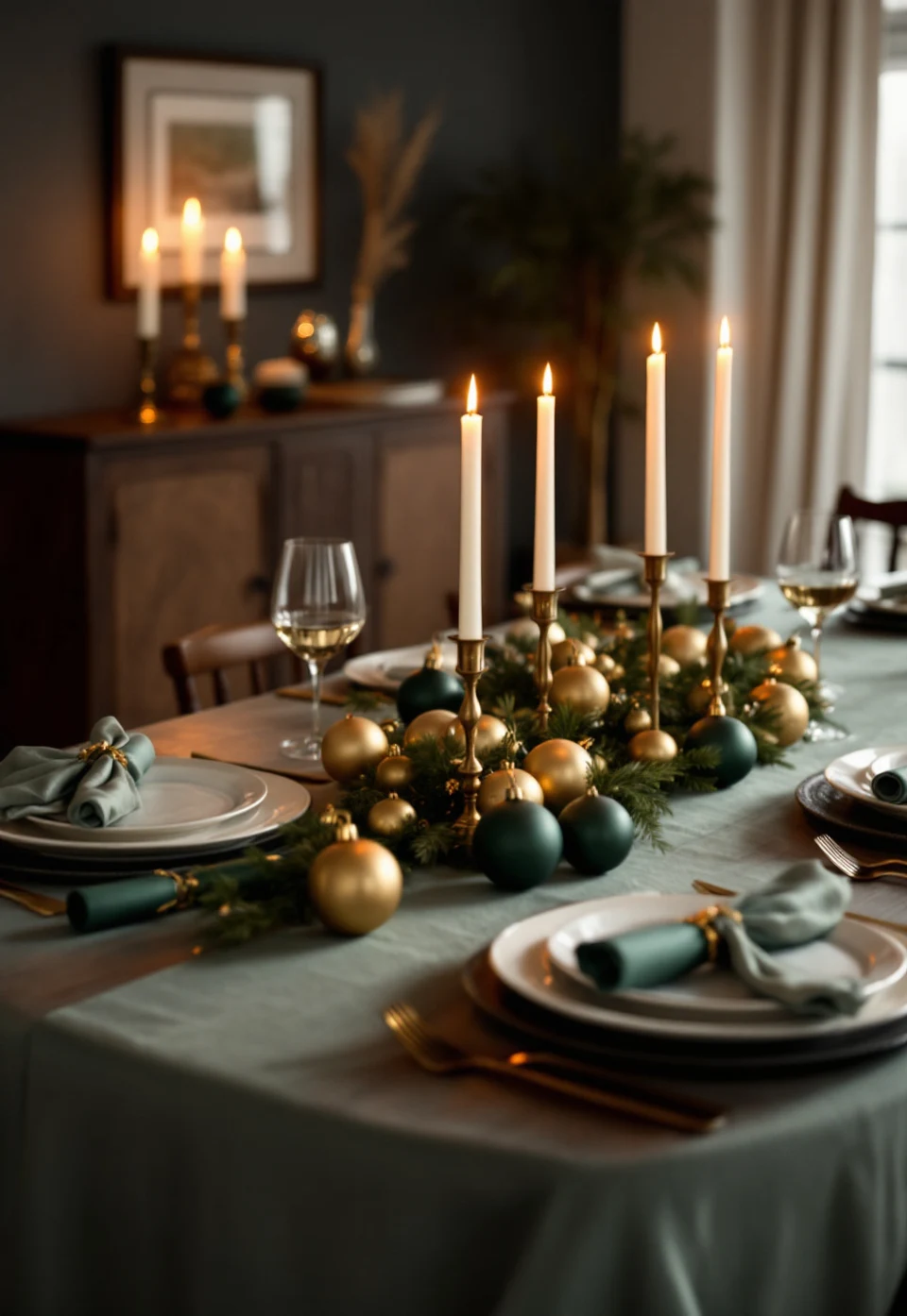 A Christmas Color Palette Table Setting Built Around Ornament and Cracker Details – seasonal — christmas + winter seasonal — christmas + winter decor · Christmas Home Decor Ideas: 20 Beautiful Festive Transformations for Every Room