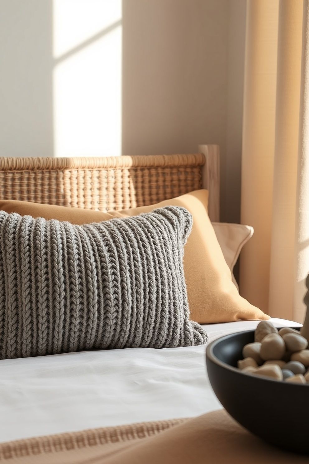 One Chunky Knit Lumbar in Driftwood Grey – coastal — bedroom coastal — bedroom decor · Coastal Bedroom Decor: 18 Small Accessories That Make Every Inch Feel Beachy