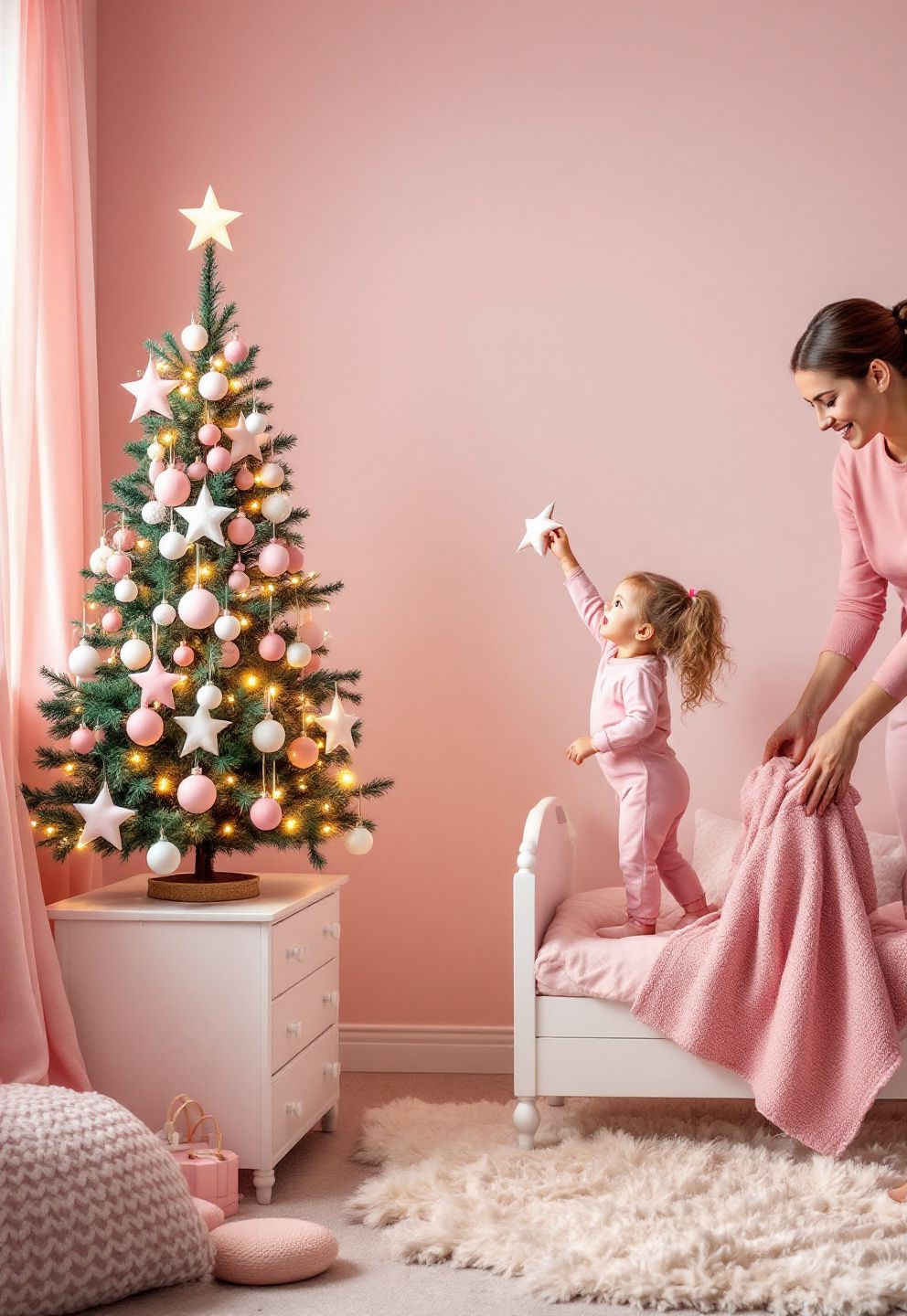 Mini Pink Tree for a Girl's or Toddler's Room: The Safety-First Material Rule Before the Color Story – seasonal — christmas + winter seasonal — christmas + winter decor · Pink Christmas Tree Decorations: 14 Soft Dreamy Designs for a Feminine Festive Season