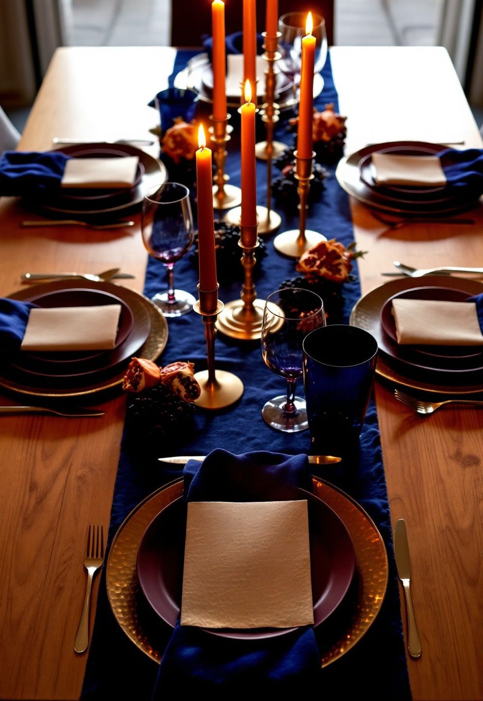 Jewel-Tone Velvet and Brass Thanksgiving Tablescape – seasonal — fall seasonal — fall decor · Thanksgiving Tablescape: 16 Stunning Autumn Table Settings for the Big Day