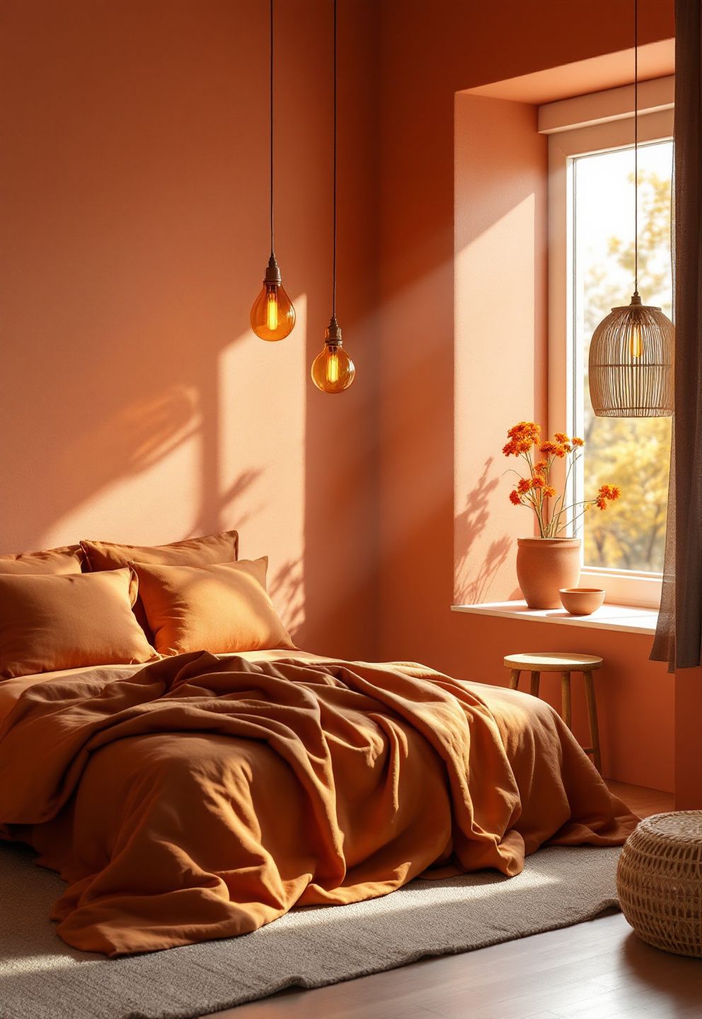 Rust and Terracotta: A Sun-Warmed Fall Bedroom in the Lighter Earth Palette – seasonal — fall seasonal — fall decor · Fall Bedroom Decor: 14 Cozy Warm Ideas That Make Your Room Feel Like Autumn