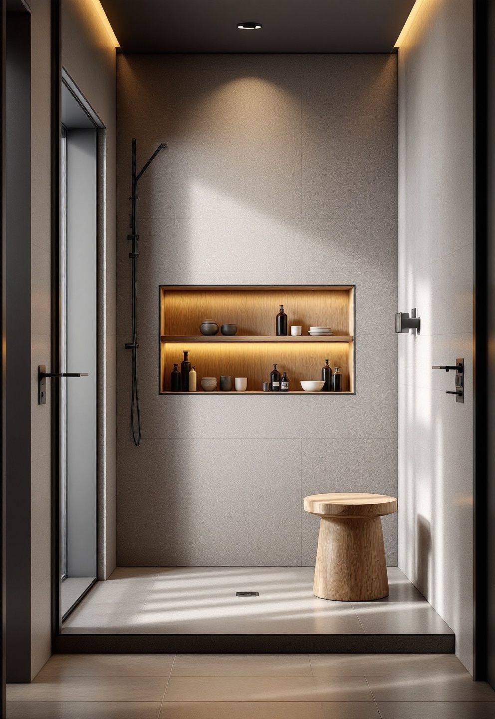 Using Dark Tile as One Accent Zone Instead of Full Coverage – japandi — bathroom japandi — bathroom decor · 11 Dark Japandi Bathroom Ideas With a Rich and Moody Atmosphere