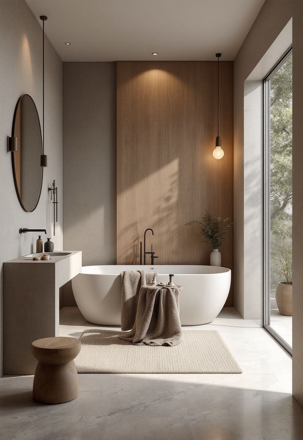 The Wabi-Sabi Textures That Soften a Dark Modern Bathroom – japandi — bathroom japandi — bathroom decor · 11 Dark Japandi Bathroom Ideas With a Rich and Moody Atmosphere