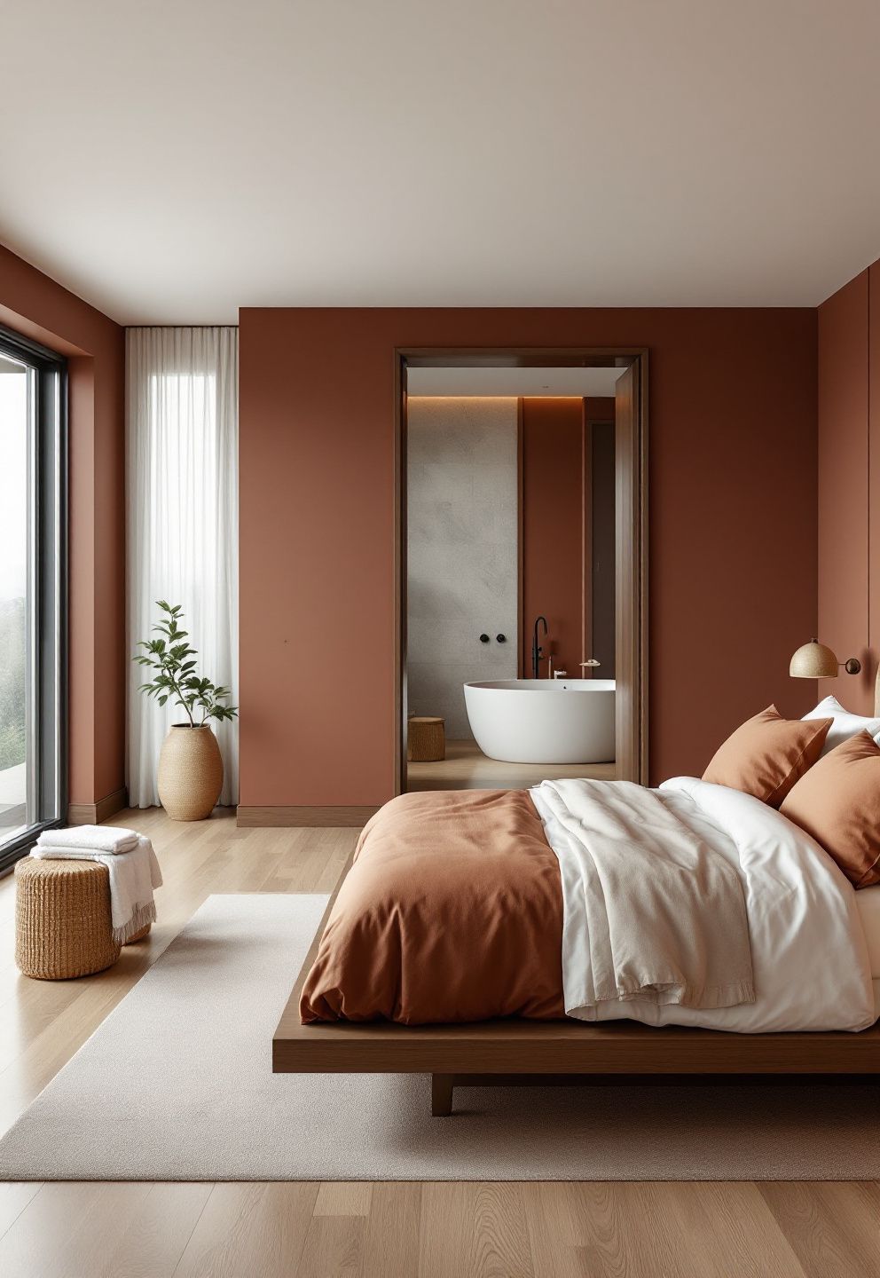 Brown Bedroom Japandi: The Framed View Into the Ensuite – japandi — bedroom japandi — bedroom decor · 12 Japandi Master Bedroom Ideas That Feel Like a 5-Star Hotel