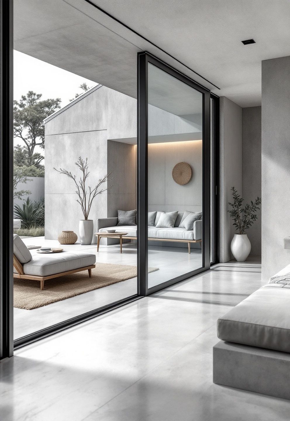 Sliding Doors Recessed Into the Wall, No Frame, No Threshold – coastal — living room coastal — living room decor · Coastal Living Room Ideas: 20 Beautiful Designs That Bring the Beach Home