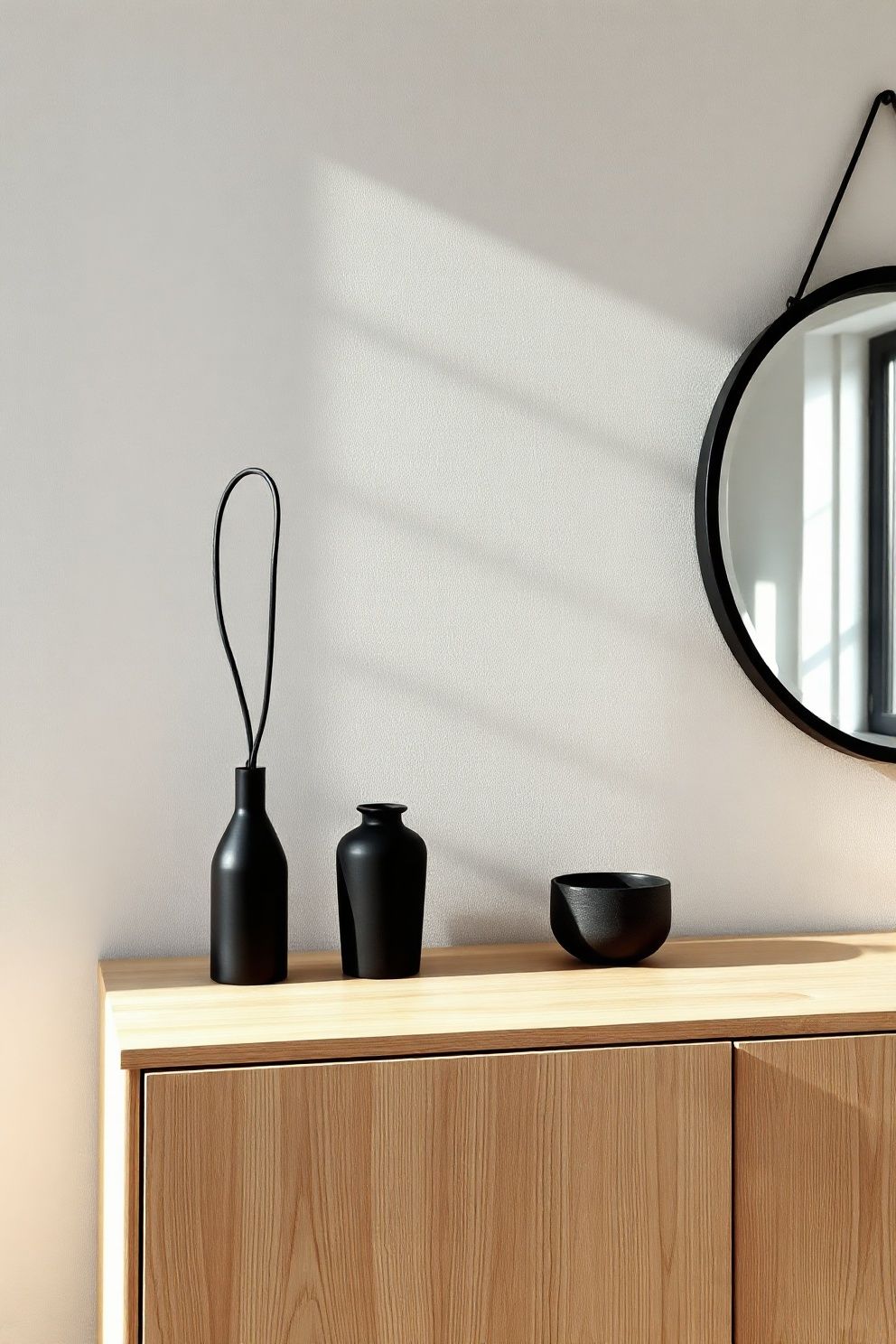 Mix Black Accents With Pale Woods – Japandi living room · 23 Japandi Living Room Ideas That Feel Calm and Effortlessly Beautiful